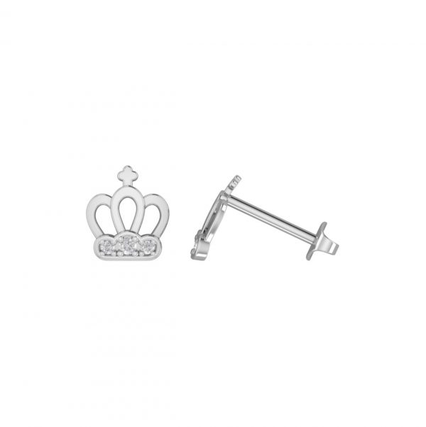 Dameo minđuše Crown 14kt bijelo zlato sa cirkonom OR3892